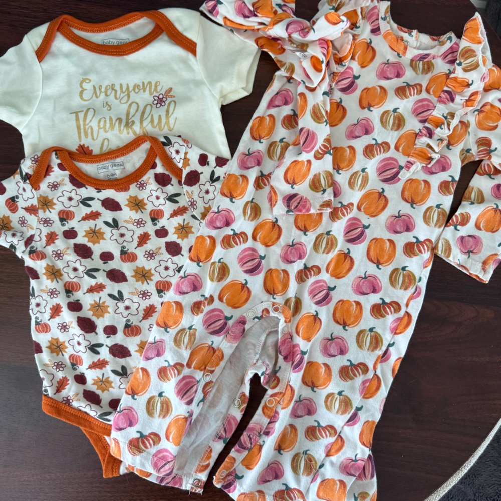 FALL BUNDLE Autumn Leaf Onesies - Orange and Burgundy